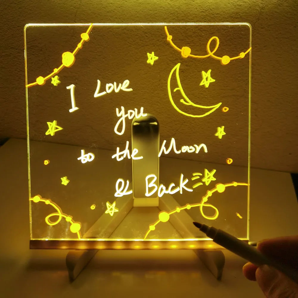 LED Note Board With 12 Colored Pens